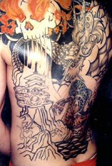 PJ's full back tattoo in progress
