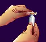 Clean bottle with alcohol