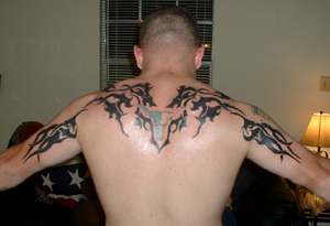 tribal back body art